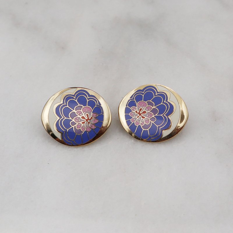 Vintage pumpkins. Laurel Burch 1980s Handmade Enamel Post Earrings - ต่างหู - วัตถุเคลือบ 