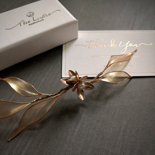 The Lustre Handcraft Liora - 淡水珍珠 典雅復古 新娘頭飾 手工繞線 結婚禮物