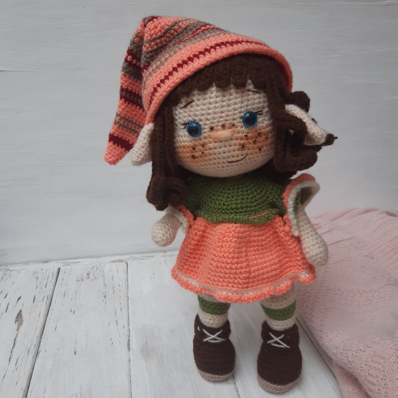 Elf Doll Hand crochet Elf Doll Stuffed toys Plush toys Amigurumi toys Elf girl - Kids' Toys - Other Materials Multicolor