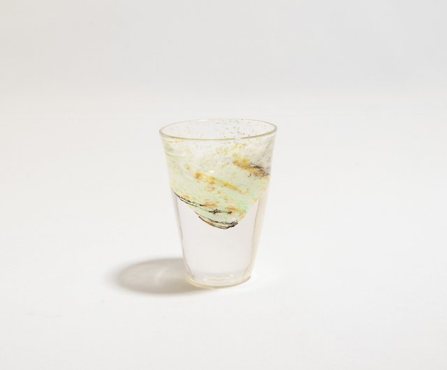 グリーンシルバーホイル厚底ショットグラス - ショップ C.C.C. Glass