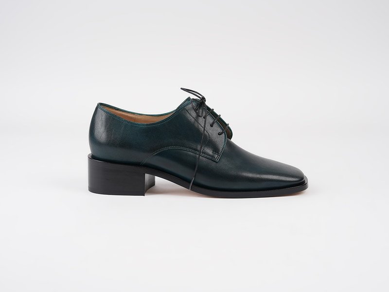 Re 35 Derby shoes - Deep Malachite Blue - Women's Oxford Shoes - Genuine Leather Green