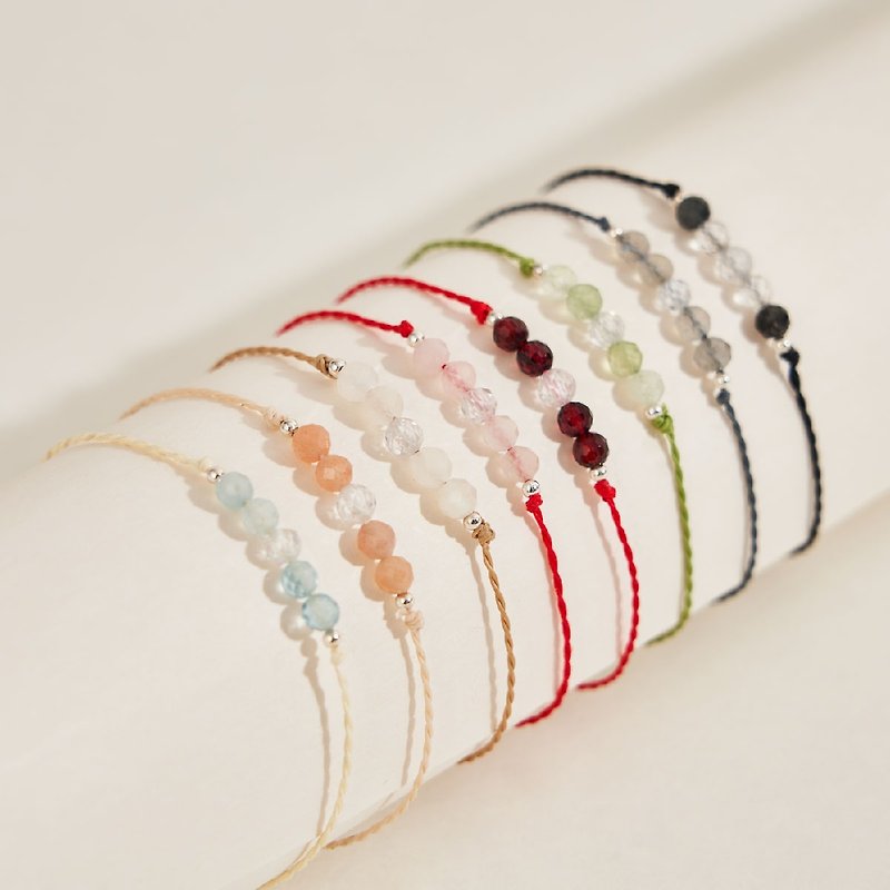 Good things every day 1+1 | Multiple crystal energy | Wax rope crystal bracelet - Bracelets - Crystal Multicolor