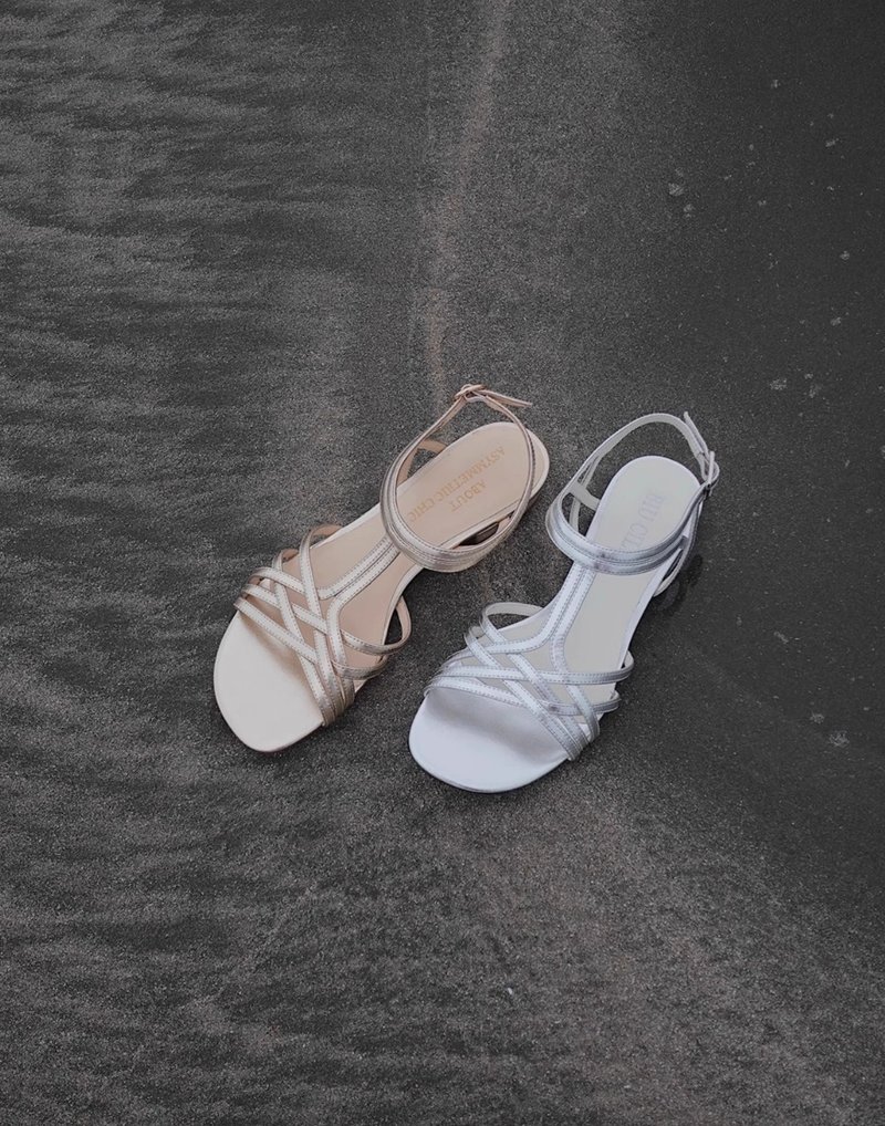 Relaxed Summer Asymmetric Roman Braided Sandals - รองเท้ารัดส้น - หนังแท้ หลากหลายสี