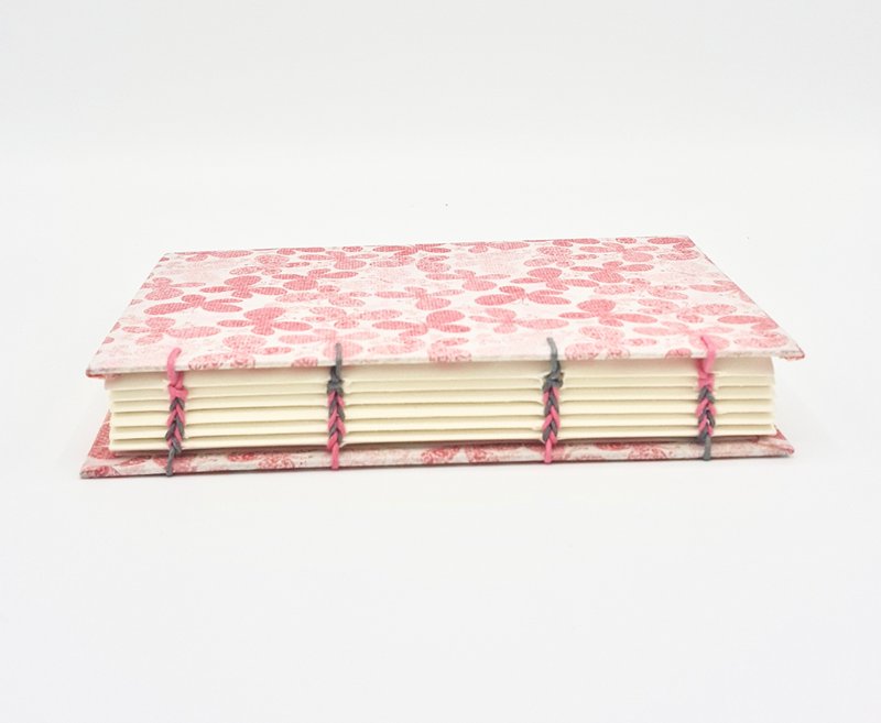 Coptic Stitching Journal - Pink Floral Hardcover - 筆記本/手帳 - 紙 