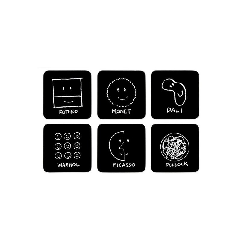 美國 MoMA 他的藝術史杯墊  6 片裝套裝 黑白簡約風童趣杯墊 禮物 - 杯墊 - 其他材質 