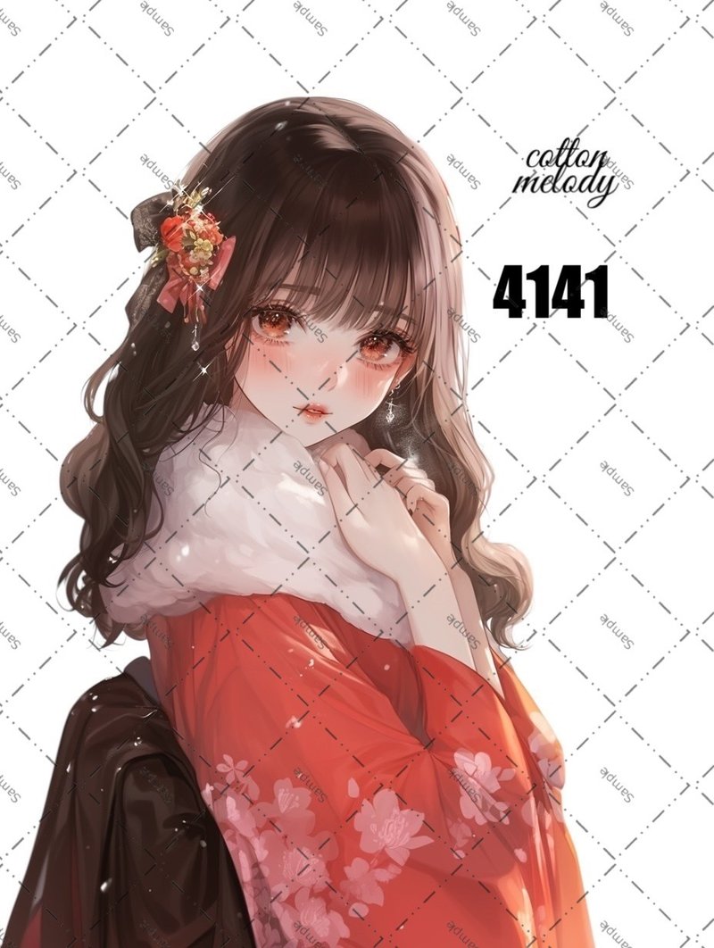 original sticker no.4141 人物ステッカー オリジナルステッカー オリジナル人物ステッカー 装飾ステッカー cotton melody - 貼紙 - 紙 