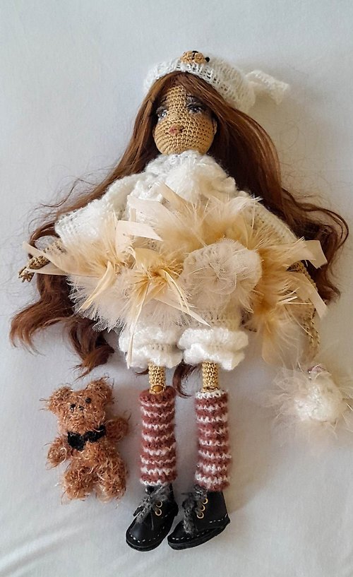 nn-handmade Crochet Doll Set-12 (with clothes)