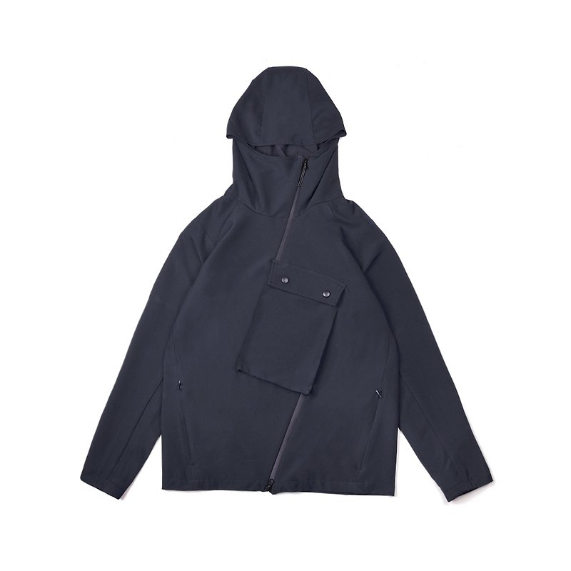 oqLiq - AdHeRe - Interchangeable zipper pullover hoodie (black) - เสื้อยืดผู้ชาย - วัสดุอื่นๆ สีดำ