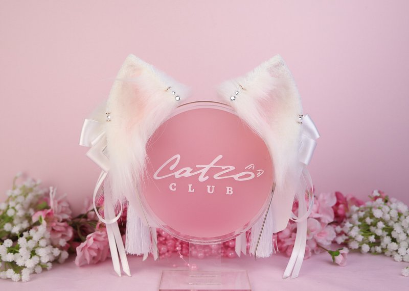 Shiro Cat Ears - 髮夾/髮圈 - 其他人造纖維 白色