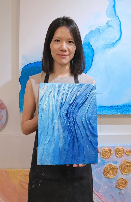 体験・アクティビティ】テクスチャーペインティング 海の波 癒し