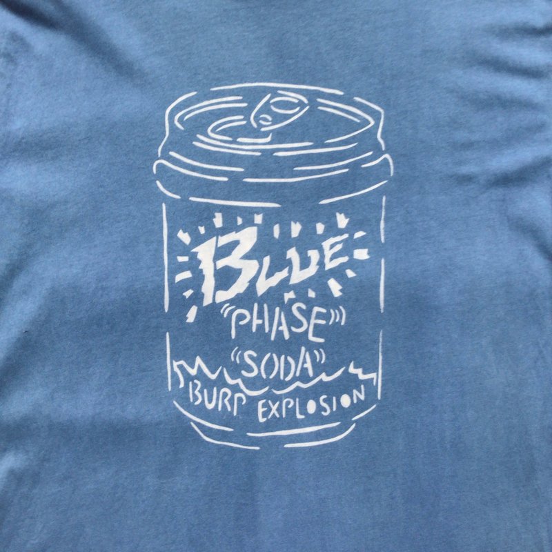 BP SODA TEE Indigo dyed 藍染 organic cotton sizeL - 女 T 恤 - 棉．麻 藍色