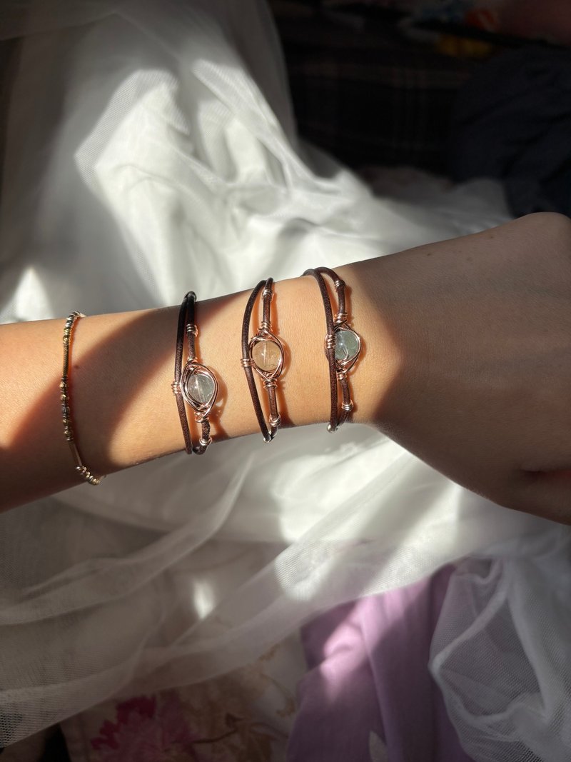 珍飾 －托帕石金屬繞線手鏈 聖誕禮物/ 交換禮物/ 閨蜜禮物 - 手鍊/手環 - 水晶 