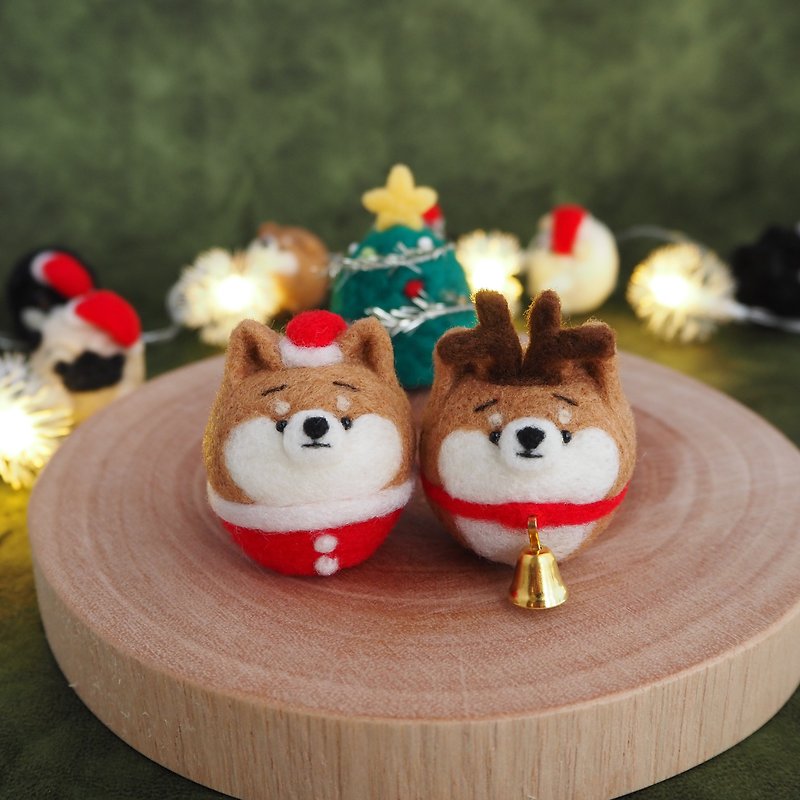 Mayu Shiba Santa and Reindeer Set (Red Shiba, Black Shiba, White Shiba)