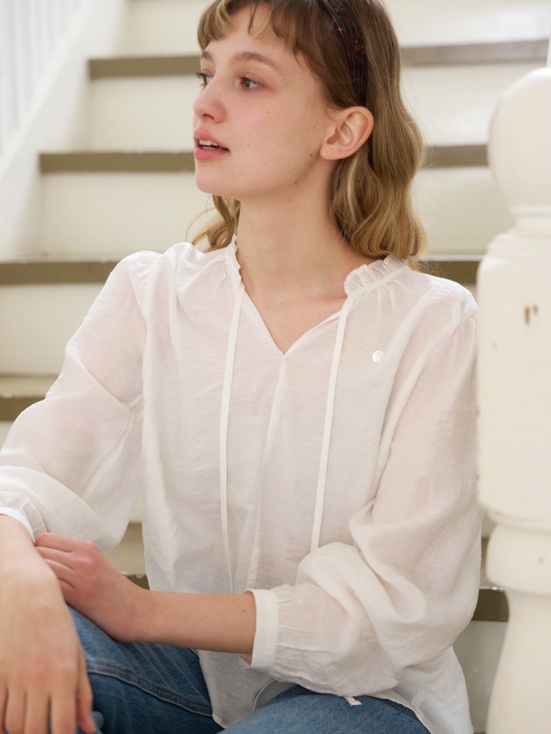 Millie blouse_White - 女襯衫 - 其他材質 白色