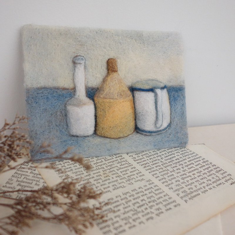 羊毛フェルト【ニードルフェルト】あなただけのモランディ・モーメントを見つける—絵画 - 編み物教室・タフティング - ウール 