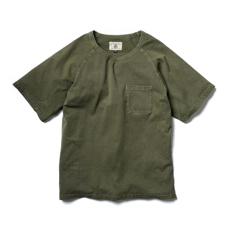 Washed Pocket Tee - 橄欖 Olive - 男 T 恤 - 棉．麻 