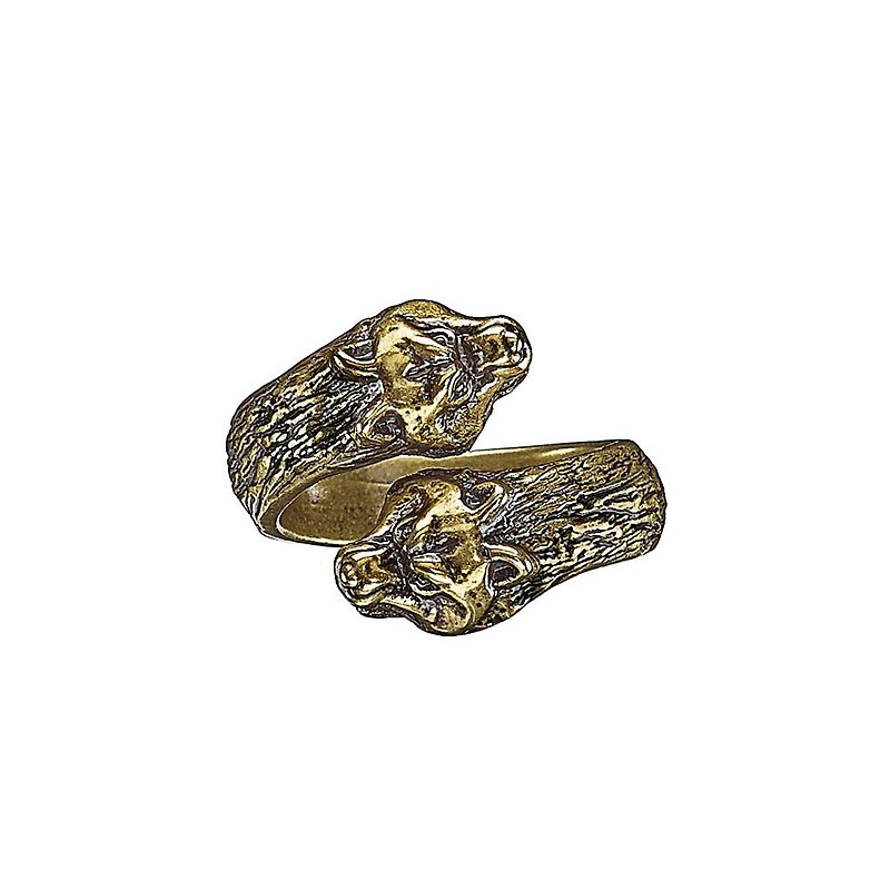 Wolf tail ring Two head Wolf Ring - General Rings - Other Metals Gold