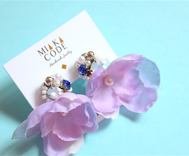 Pikart | Purple Flower Clip on Earrings - RO-EN-009