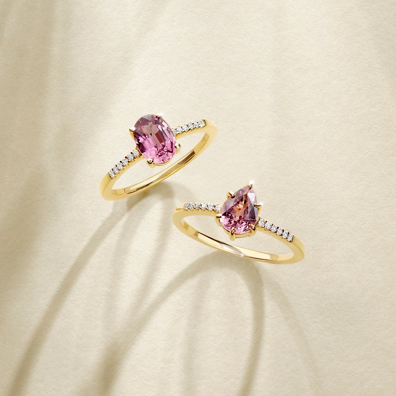 Fancy Sapphire Bianca Gemstone - Natural Sapphire with Real Diamonds - แหวนทั่วไป - เครื่องประดับ สีเงิน