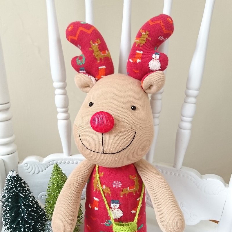 Christmas Elk (Large) / Dolls / Socks Dolls / Christmas Gifts - Stuffed Dolls & Figurines - Cotton & Hemp 