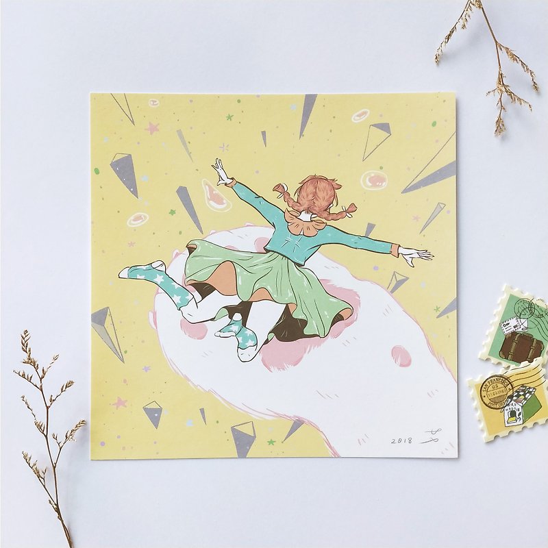 【Escape Girl】Illustrated Postcard-The Power to Support - Cards & Postcards - Paper 