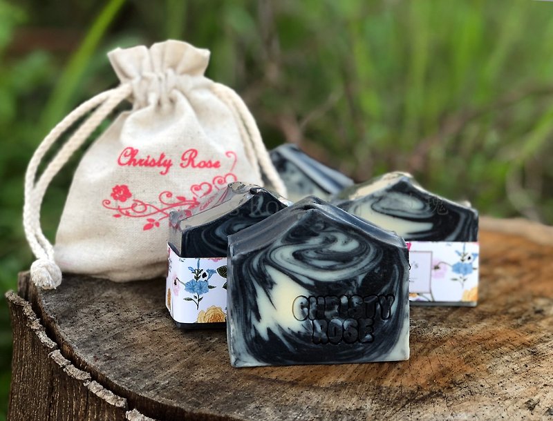 Ink Dance Black Carbon Long Preparation Cleansing Soap Cold Handmade Soap Suitable for normal/oily skin - Sunscreen - Other Materials Multicolor