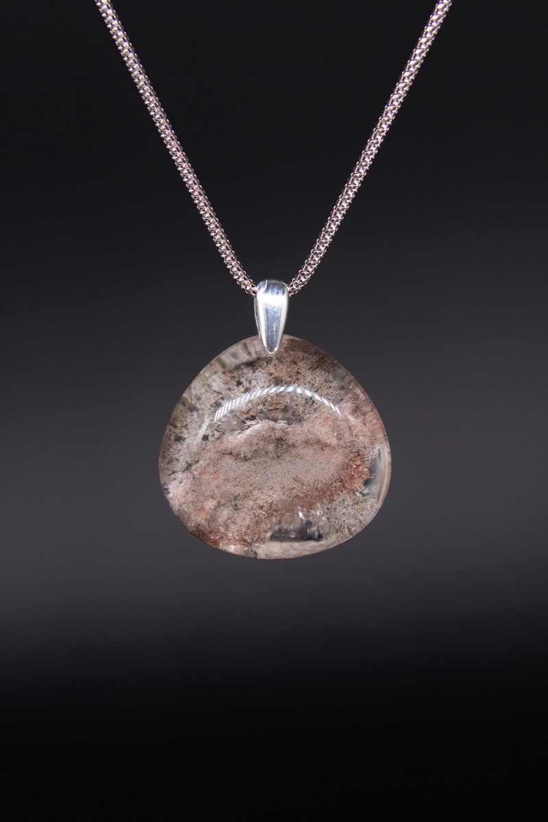 粉紫幽靈 白水晶吊墜 S925銀項鏈 - 項鍊 - 水晶 