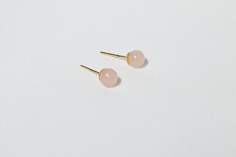 7mm圓珠耳環 / 粉晶 / 耳釘 老件 / JIEGEM   姊的珠寶盒 - 耳環/耳夾 - 寶石 粉紅色