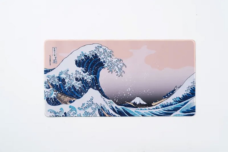 Art Mouse Pad-Hokusai The Great Wave off Kanagawa - แผ่นรองเมาส์ - วัสดุอื่นๆ สีน้ำเงิน