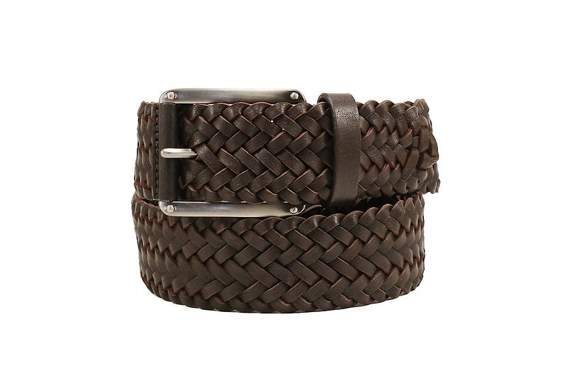Men's brown belt, men's leather belt, men belt, brown braided belt, gift for him - Belts - Genuine Leather Brown
