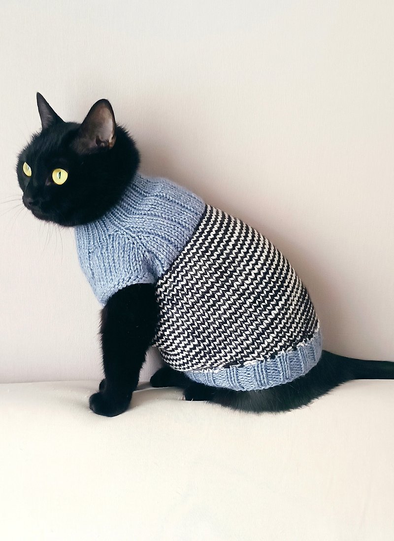 Sweater for cats Sphynx clothes Knitting cat outfit Kitten sweater Dog sweater - ชุดสัตว์เลี้ยง - ขนแกะ 