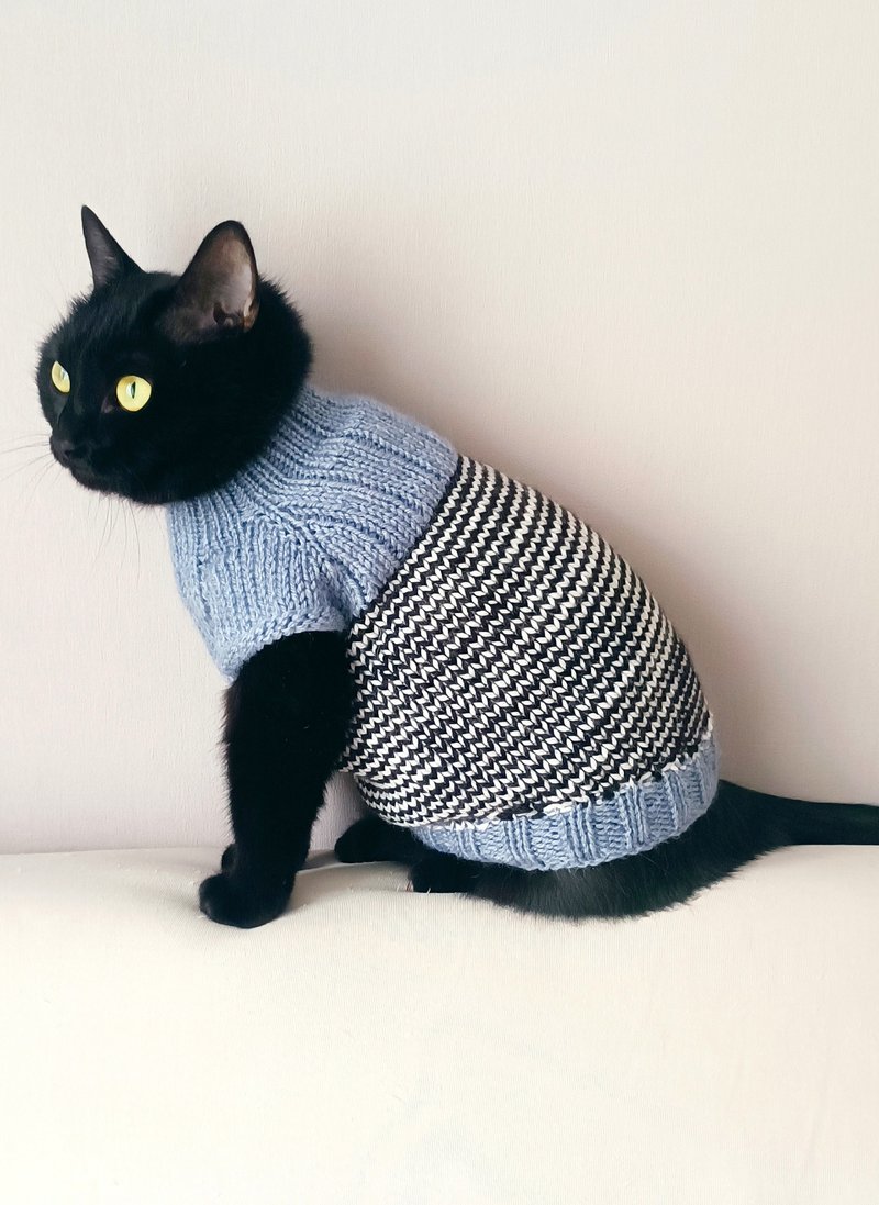 Sweater for cats Sphynx clothes Knitting cat outfit Kitten sweater Dog sweater - 寵物衣服 - 羊毛 