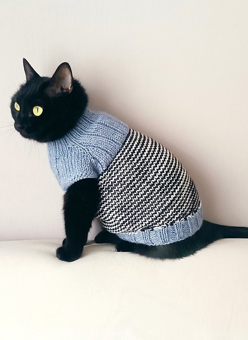 StylishCatDesign Sweater for cats Sphynx clothes Knitting cat outfit Kitten sweater Dog sweater