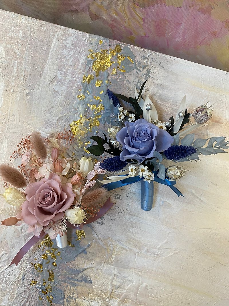 Flower wedding happy corsage wrist flower immortal flower never withering flower wedding - Dried Flowers & Bouquets - Plants & Flowers 