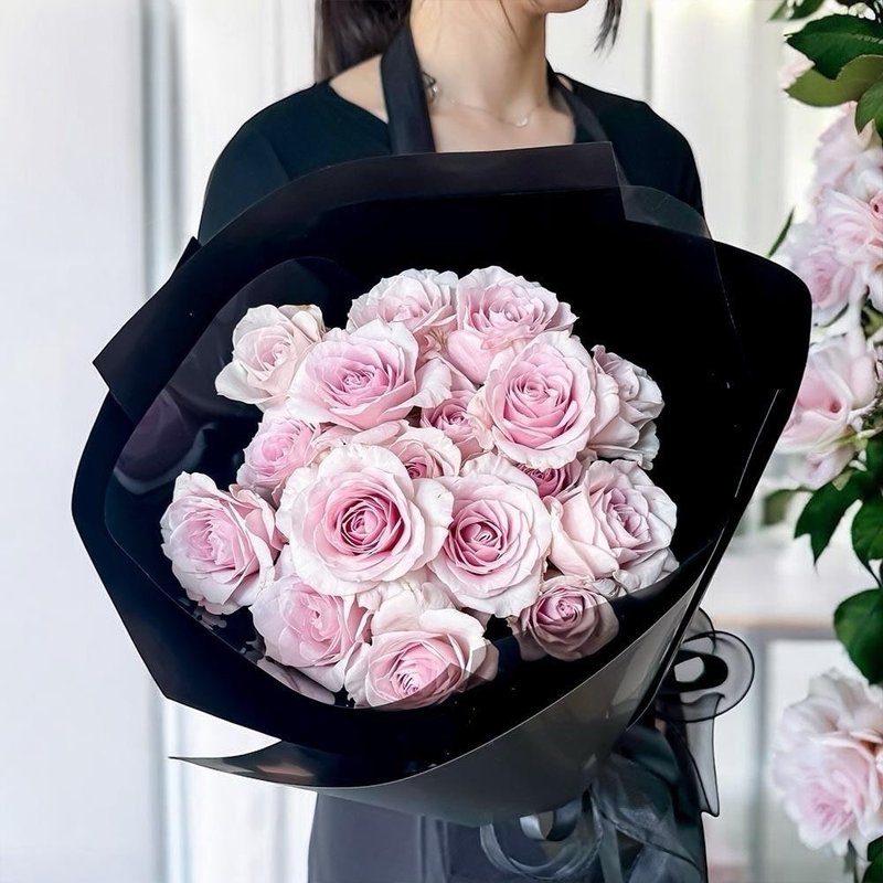 ピンクミスト パリ ファーストラブ ローズフラワーブーケ - フラワー/ガーデン - 寄せ植え・花 ピンク