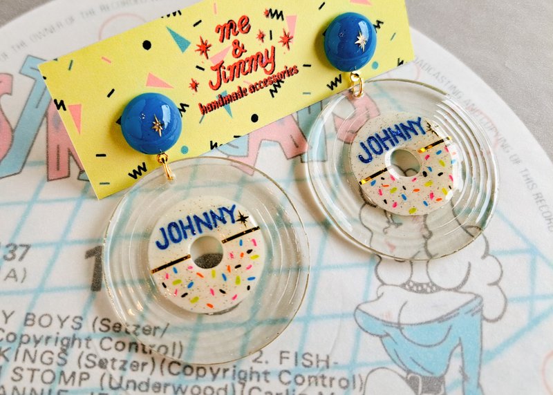 The 80s for Johnny Record Clip-On[Clear Vinyl] - Earrings & Clip-ons - Resin Transparent