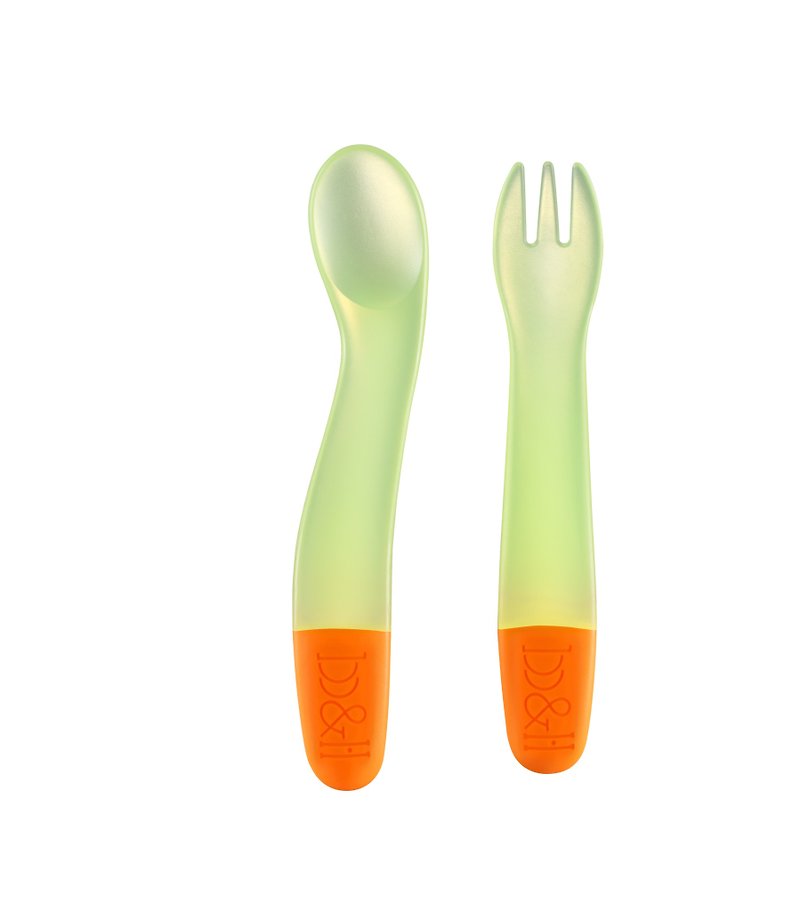 b&h Baby Spoon & Fork set with case - Children's Tablewear - Silicone Multicolor