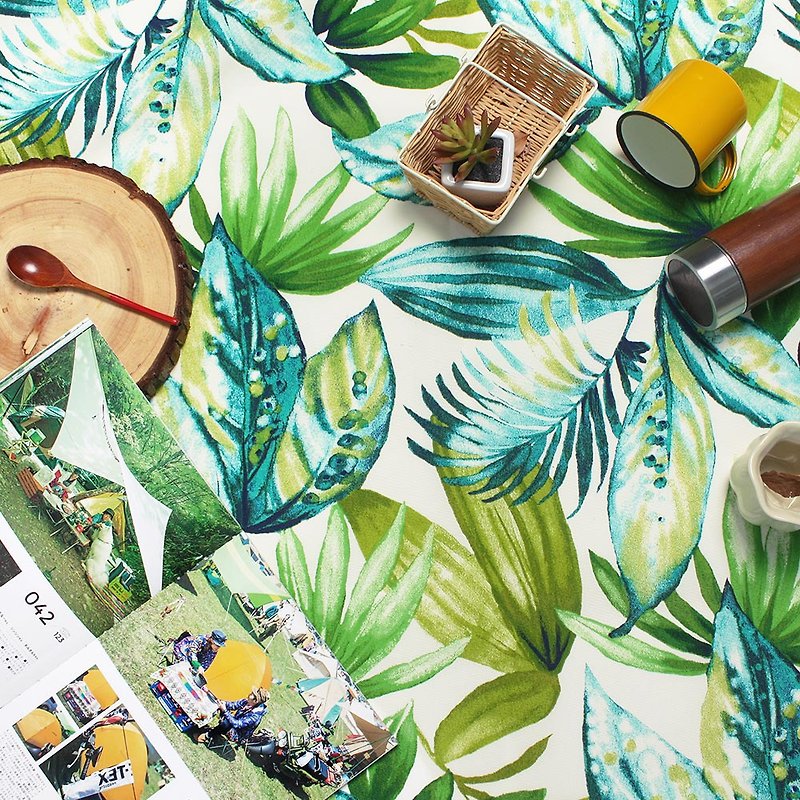 Limited flower cloth lightweight picnic mat beach mat Taiwan-made Huohe rainforest exchange gift - Camping Gear & Picnic Sets - Polyester Green