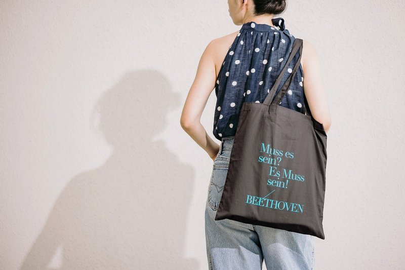 Artist's Motto_Soft Cotton Thin Bag Beethoven Beethoven Sagittarius - กระเป๋าถือ - ผ้าฝ้าย/ผ้าลินิน 