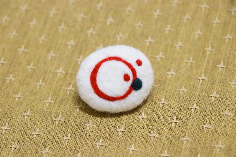 Hand made wool felt pin abstract painting series circle - เข็มกลัด/พิน - ขนแกะ หลากหลายสี