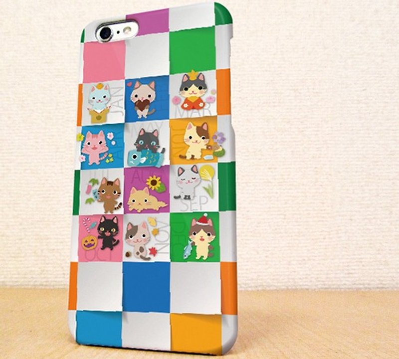 Free shipping ☆ iPhone case GALAXY case ☆ Cat 365 days phone case - Phone Cases - Plastic Multicolor