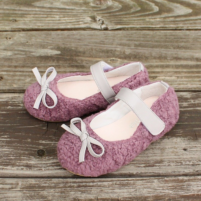 AliyBonnie children's shoes warm furry doll shoes-violet - รองเท้าเด็ก - ผ้าฝ้าย/ผ้าลินิน สีม่วง