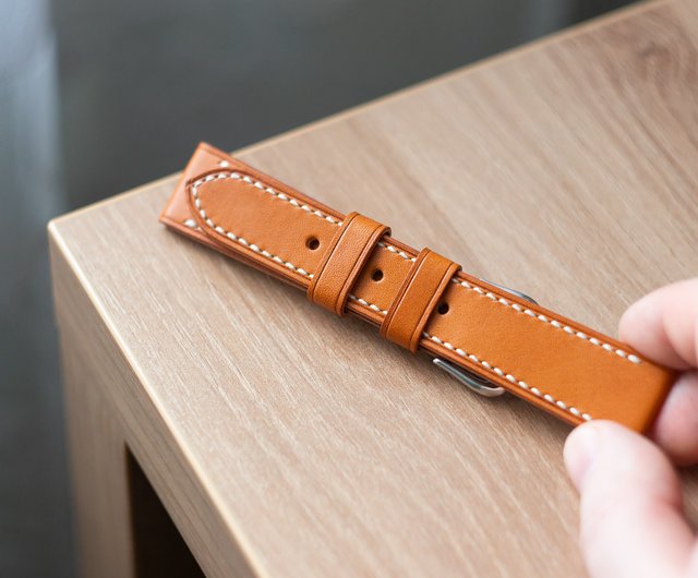 Whiskey vintage classic tapered leather watch strap full-grain