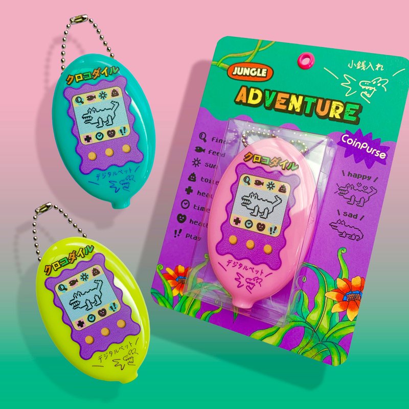 Electronic crocodile - Soft plastic coin purse / pendant - Keychains - Plastic Multicolor