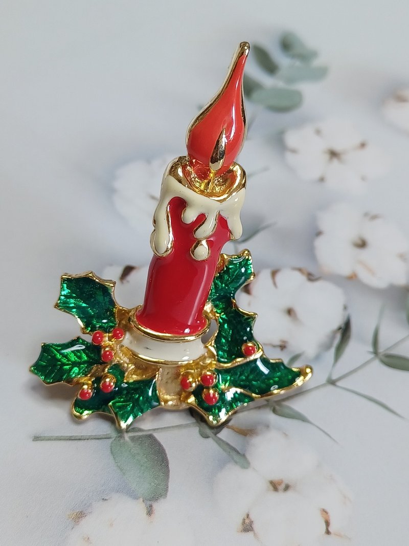 vintage jewelry antique elegant Christmas pin - Brooches - Other Metals 