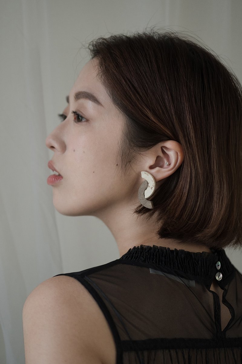 Tao│Tao Series-wanyue - Earrings & Clip-ons - Pottery Brown