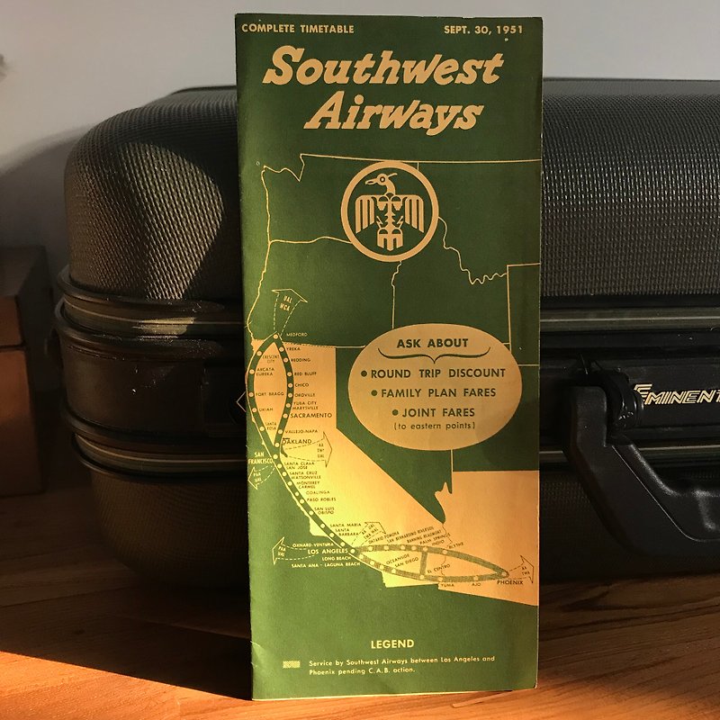 1951 Southwest Airlinesフライトスケジュール - ポスター・絵 - 紙 