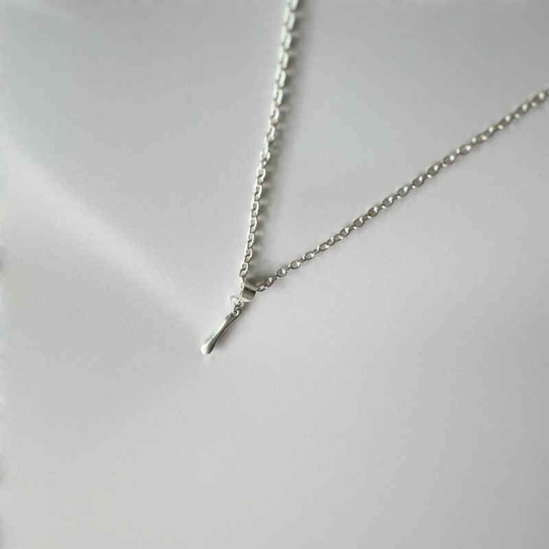 水滴設計【滴】不規則設計/999純銀/項鍊吊墜/銀黏土 - 項鍊 - 純銀 銀色