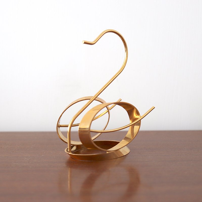 Nordic swan gold three-ring metal tissue holder/letter - กล่องเก็บของ - โลหะ สีทอง