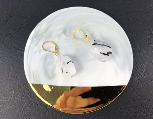 ART COLE 和風瑪瑙925純銀耳環 水墨畫 簡約設計 黑白耳環 瑪瑙 天然石耳環